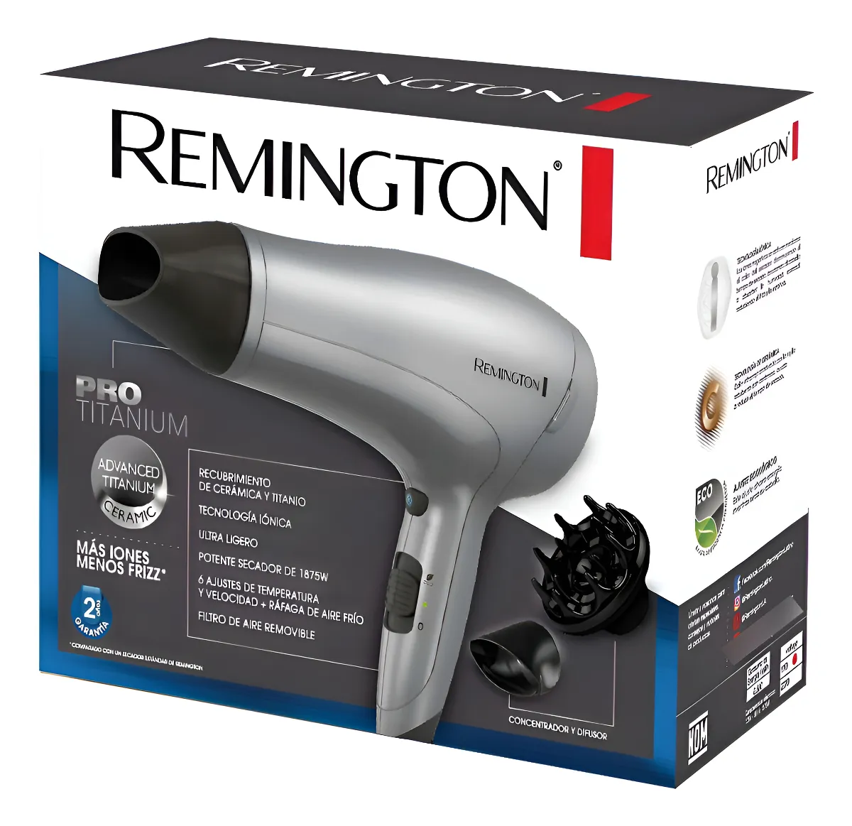 Secador Remington Pro Titanium Gris